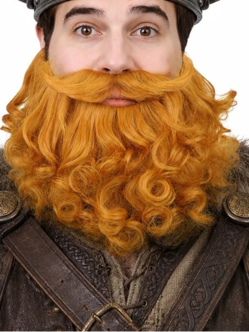 NWT Curly Ginger 8" Realistic Fake Beard